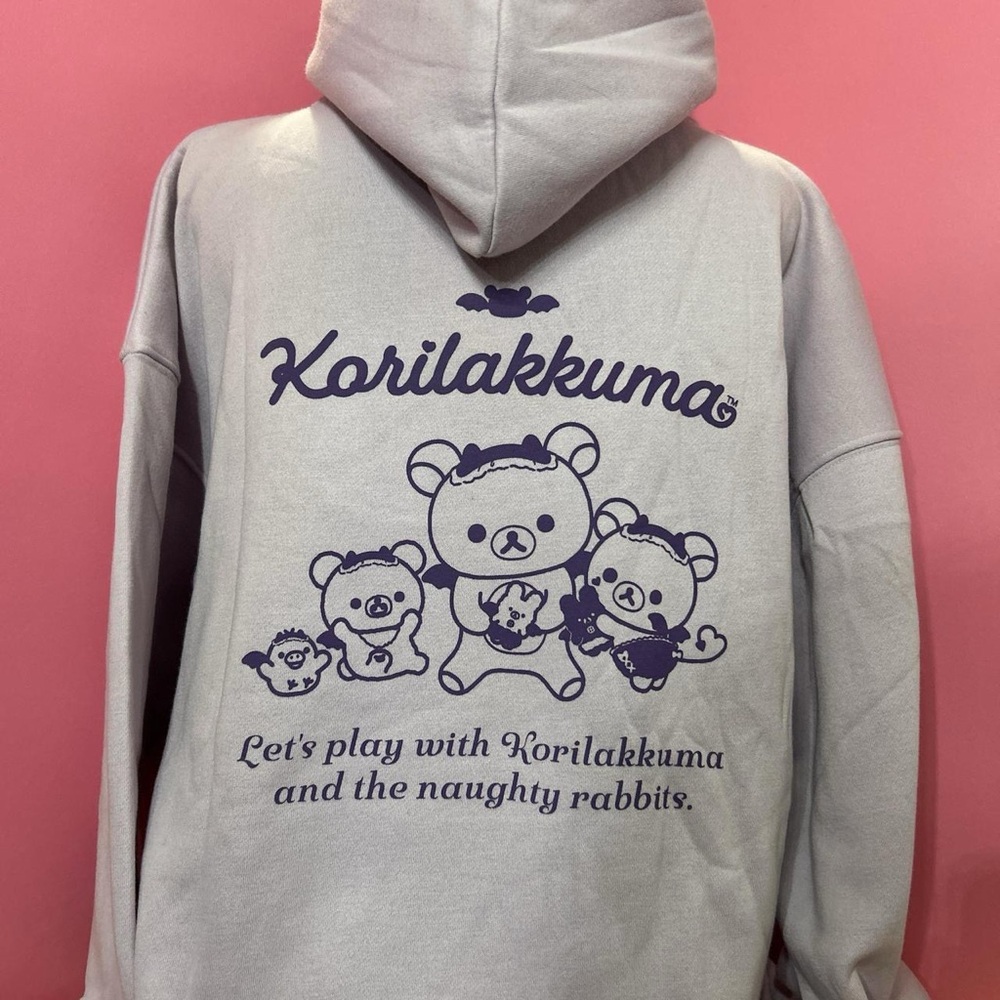 New nwt Rilakkuma korilakkuma pastel purple hoodie free size sweatshirt